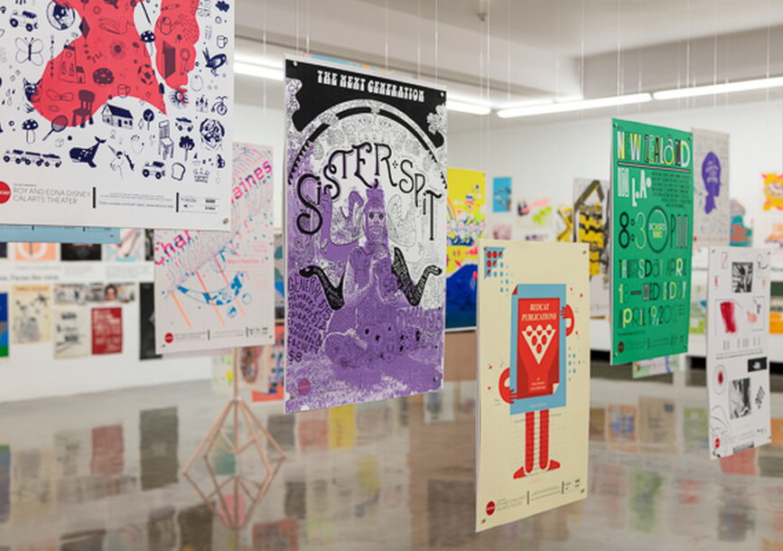 photo of art gallery presenting graphic design posters