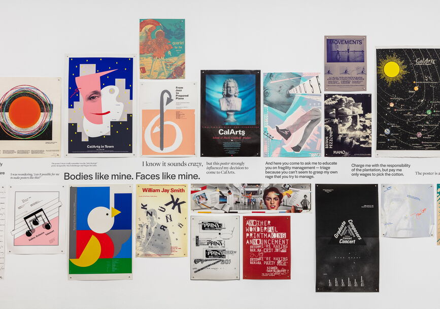 photo graphic design posters on a wall