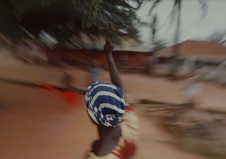 blurred image of a person outside