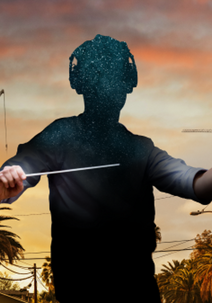 silhouette of person being a conductor