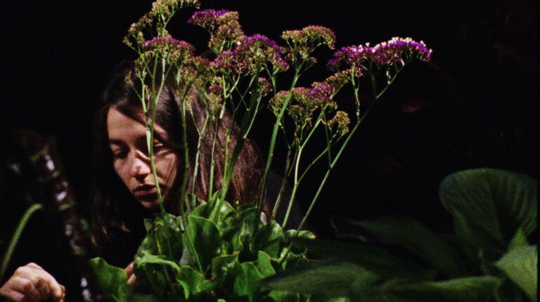 Flowers and the lady