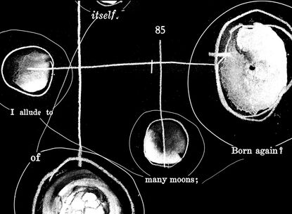 Hand drawn diagrams over black.