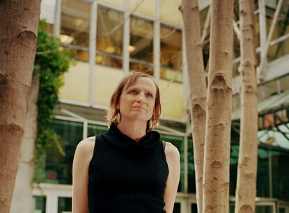 woman in black dress